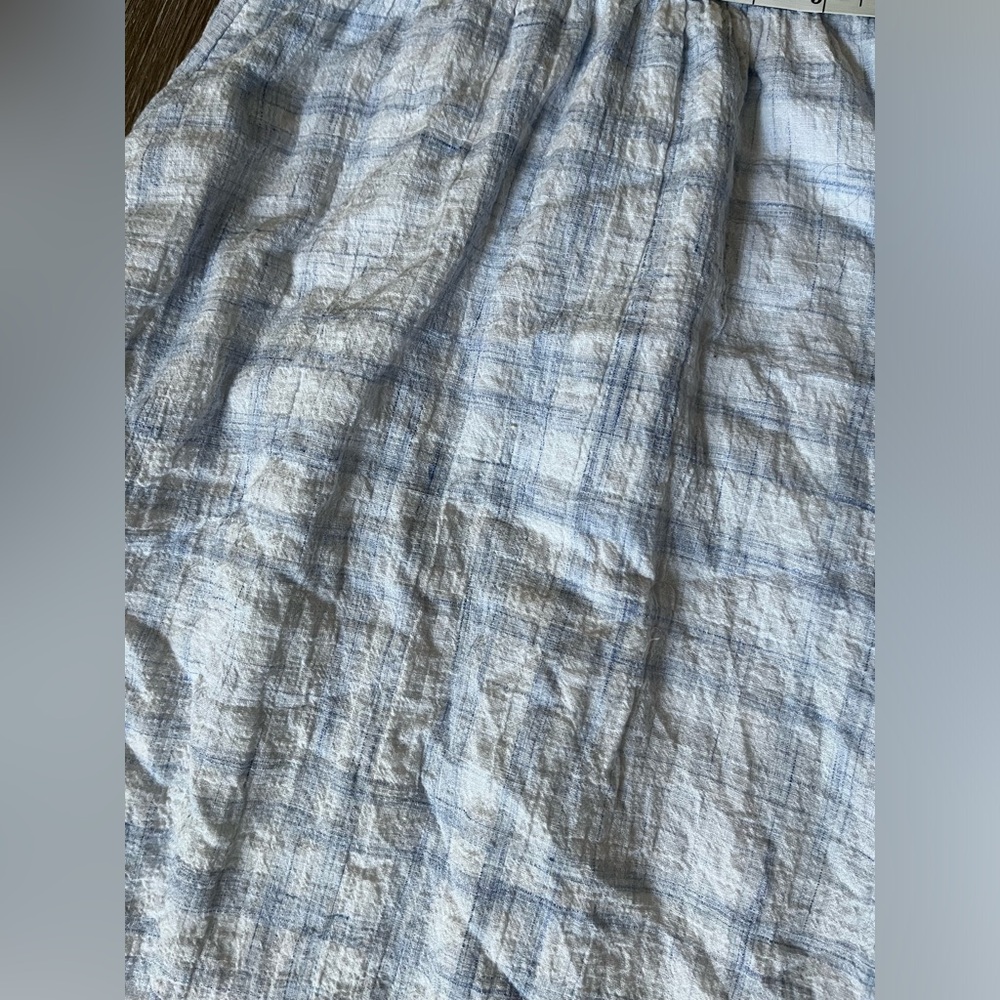Love, white size xsmall blue plaid tie front dress - Picture 9 of 11